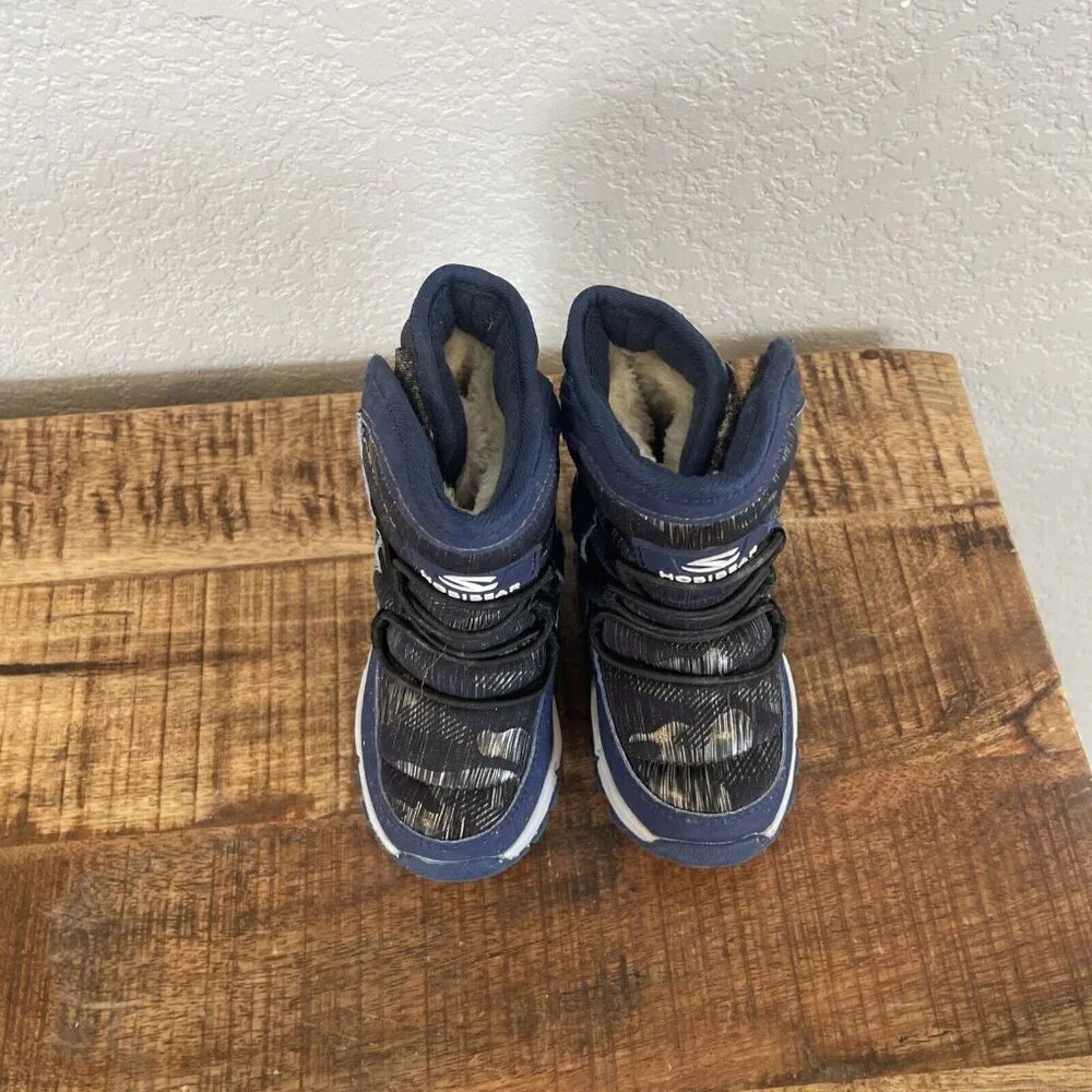 Toddler Snow Boots 7  Hobibear Winter Waterproof Blue Black Winter Outdoor